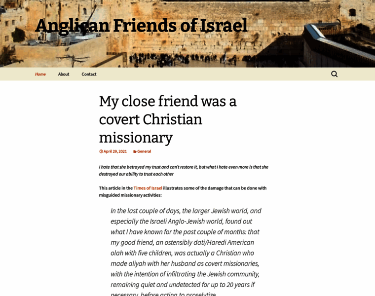 Anglicanfriendsofisrael.com thumbnail