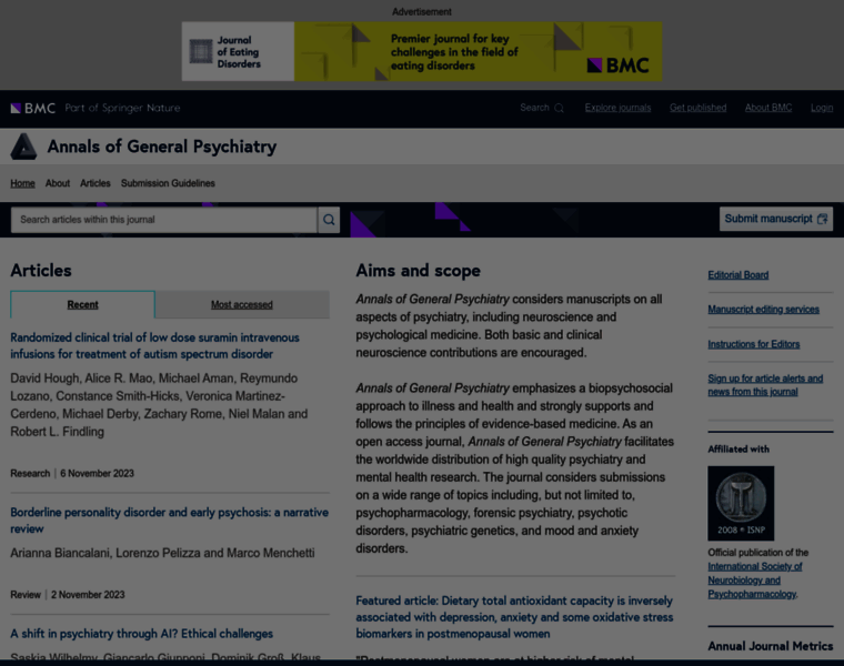 Annals-general-psychiatry.com thumbnail