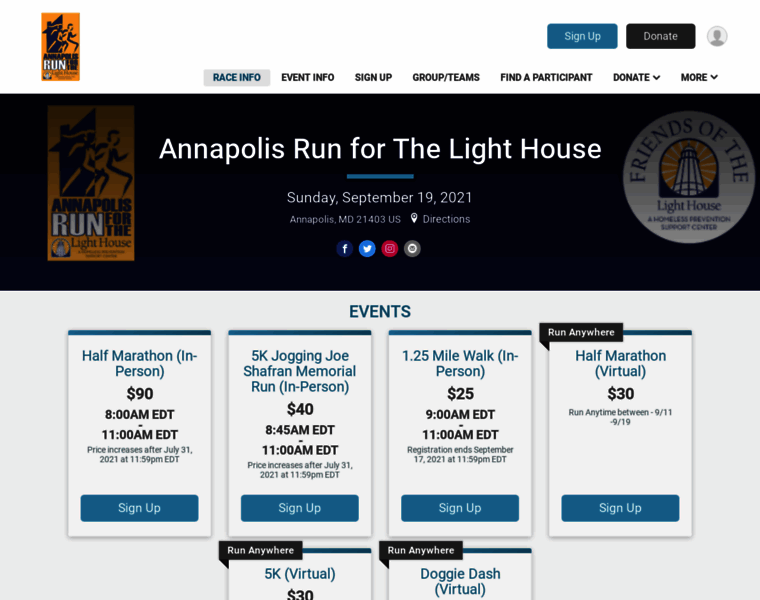 Annapolisrunforthelighthouse.org thumbnail