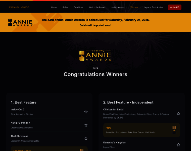 Annieawards.org thumbnail Annieawards.org thumbnail
