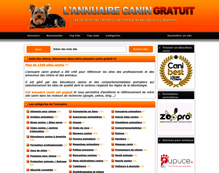 Annuaire-canin.com thumbnail