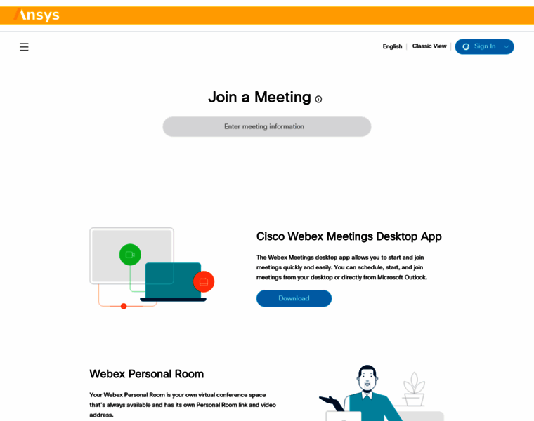 ansys.webex.com at WI. Ansys, Inc. WebEx Enterprise Site