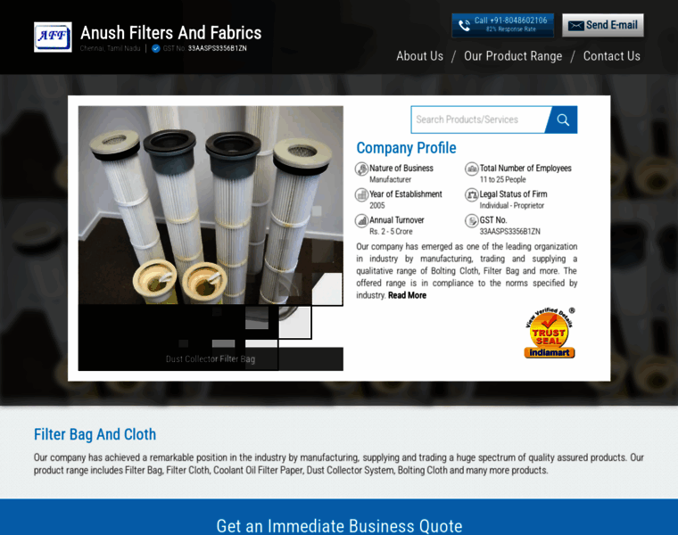 Anushfiltersfabrics.com thumbnail