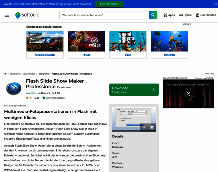 Anvsoft-flash-slide-show-maker.softonic.de thumbnail