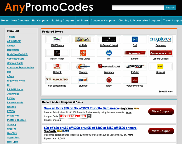 Anypromocodes.com thumbnail