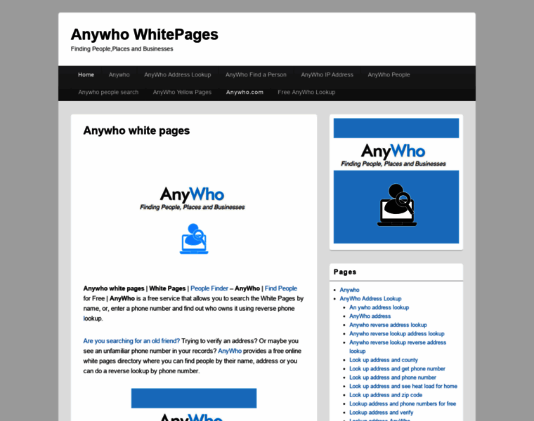 Anywho-white-pages.com thumbnail