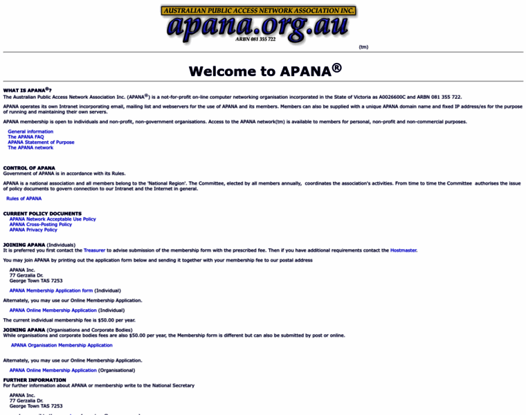 Apana.org.au thumbnail