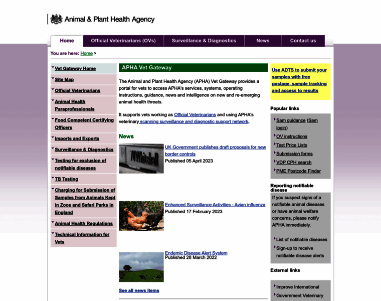 Apha.defra.gov.uk thumbnail