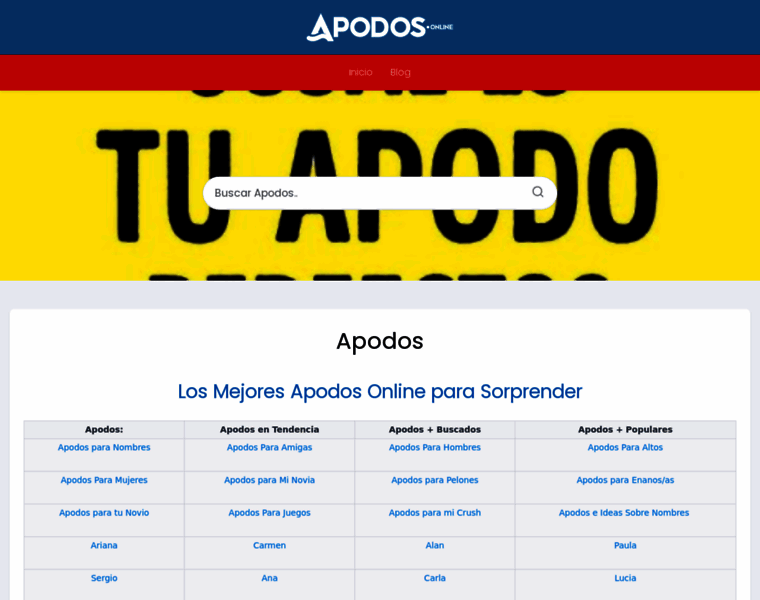 Apodos.online thumbnail