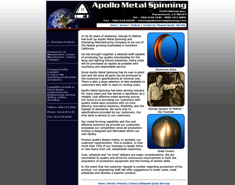 Apollometalspinning.com thumbnail