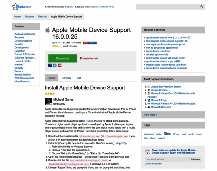Apple-mobile-device-support.updatestar.com thumbnail