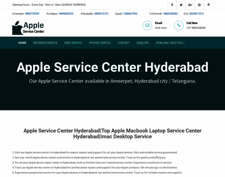 Appleservicecenterintelangana.in thumbnail