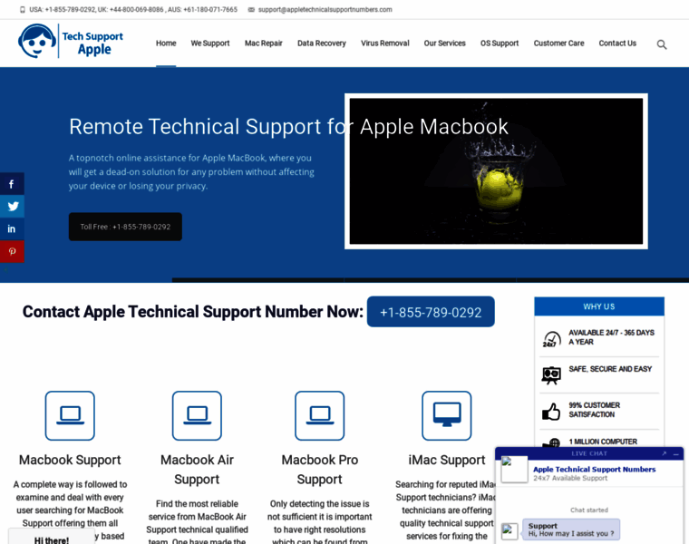 Appletechnicalsupportnumbers.com thumbnail