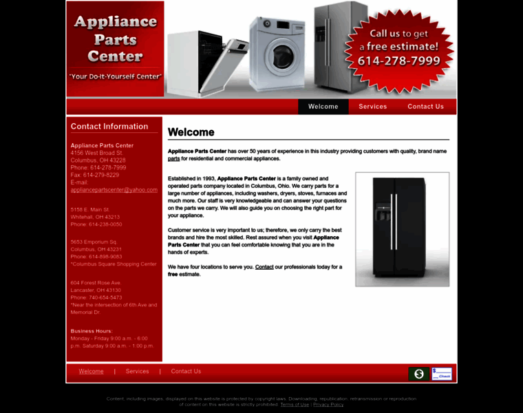 Appliancepartscentersofcolumbus.com thumbnail