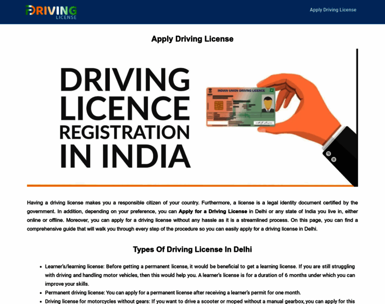 Applydrivinglicense.in thumbnail