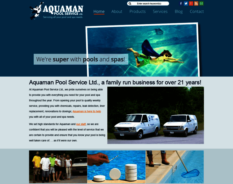 Aquamanpoolandspa.net thumbnail