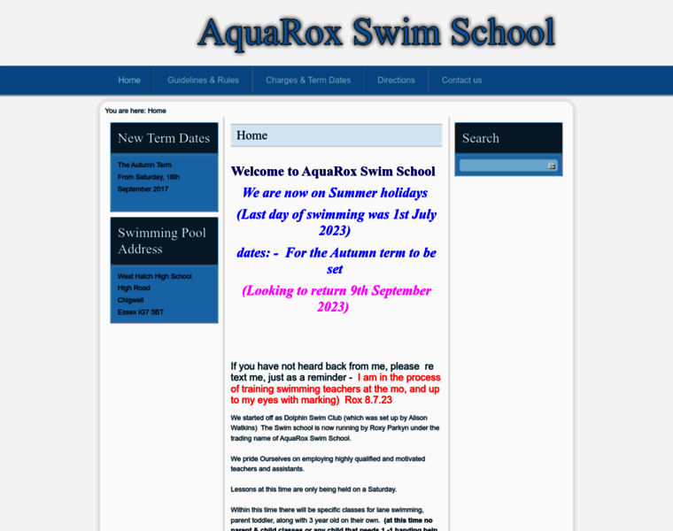 Aquaroxswimschool.co.uk thumbnail