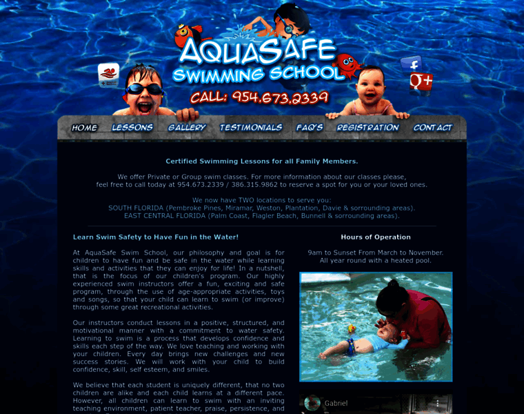 Aquasafeswimmingschool.com thumbnail