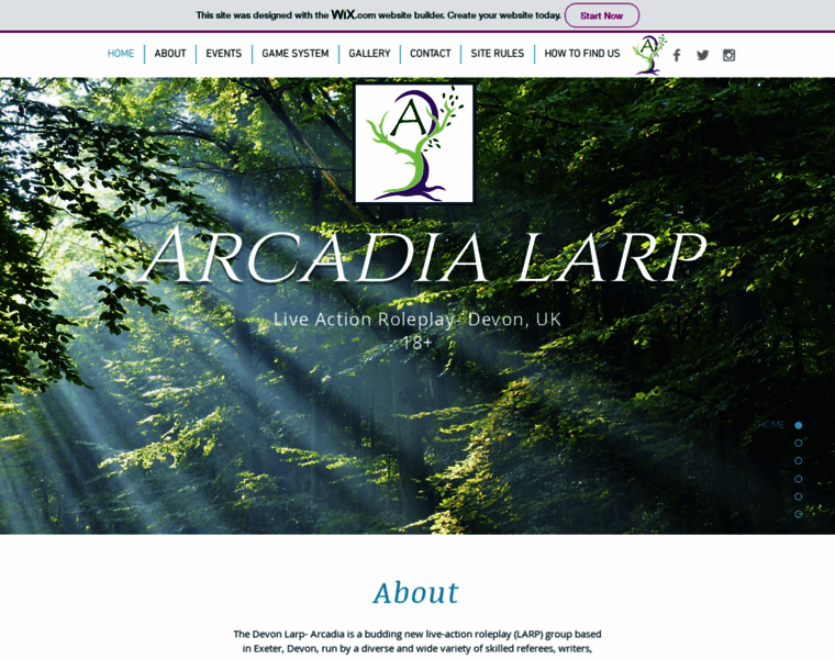 Arcadialarp.com thumbnail