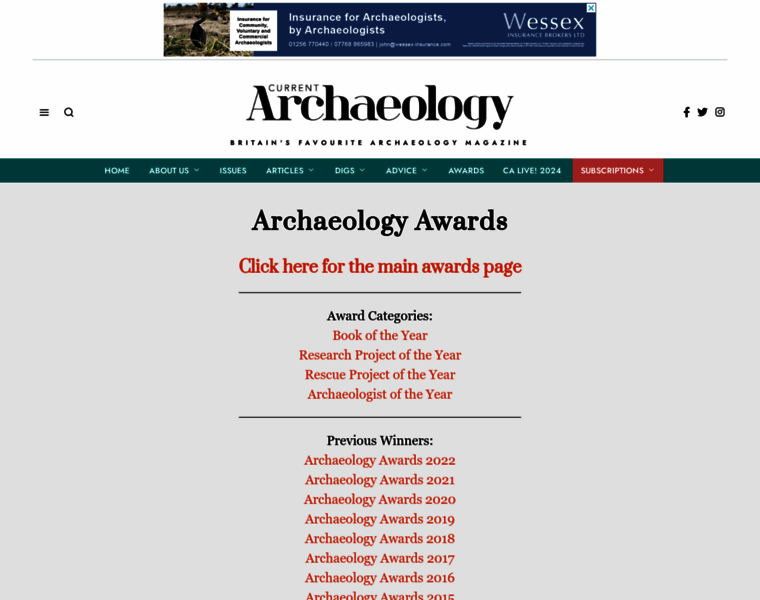 Archaeologyawards.org thumbnail