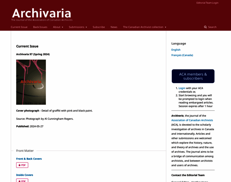 Archivaria.ca thumbnail