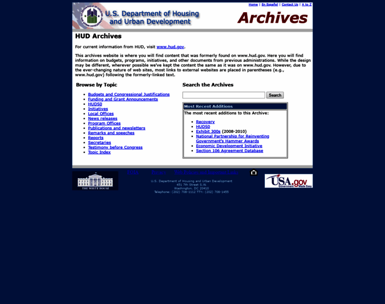 Archives.hud.gov thumbnail