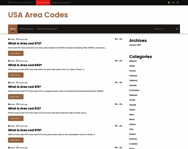 Areacodes.site thumbnail