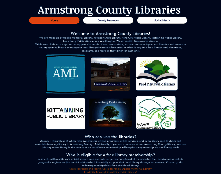 Armstronglibraries.org thumbnail