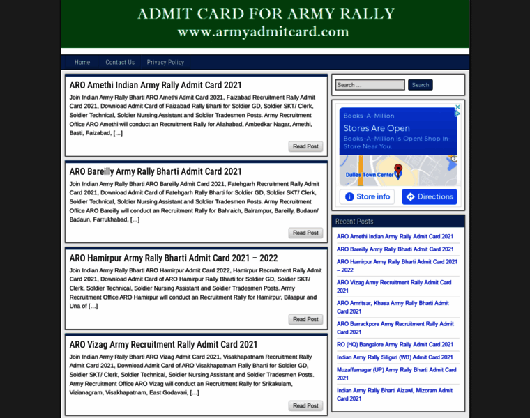 Armyadmitcard.com thumbnail