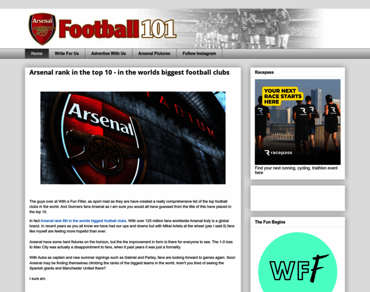 Arsenalfootball101.com thumbnail