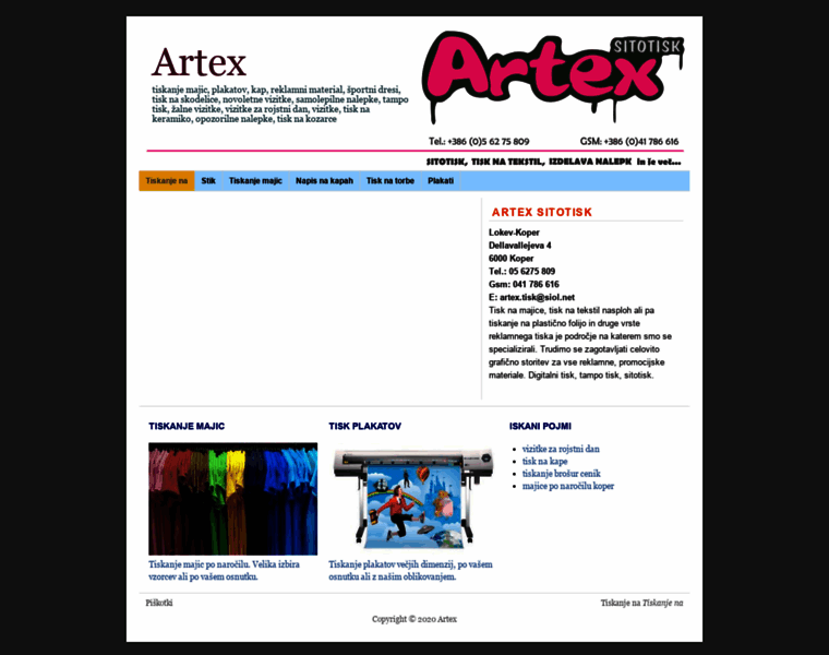 Artex-tisk.si thumbnail