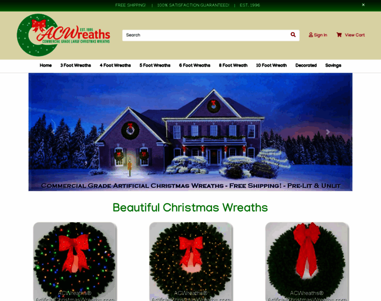 Artificialchristmaswreaths.com thumbnail
