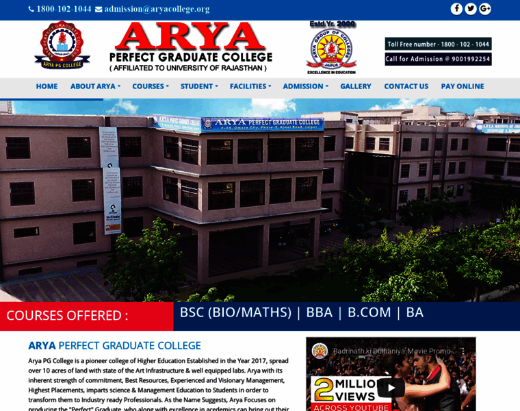 Aryapgcollege.org thumbnail