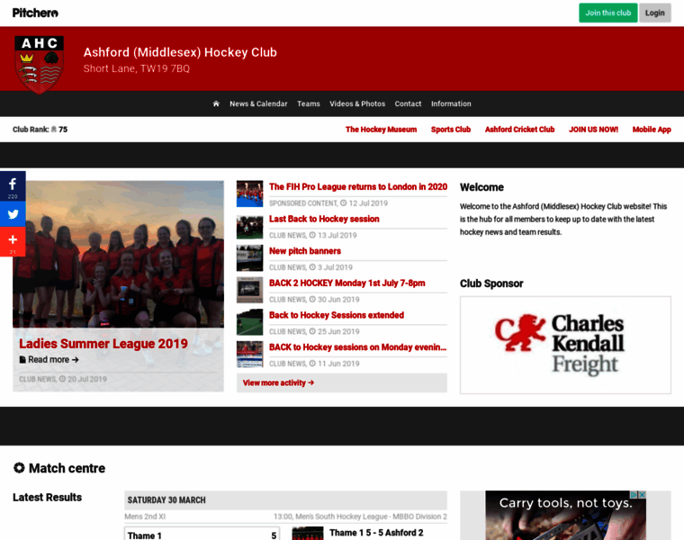 Ashfordhockeyclub.co.uk thumbnail