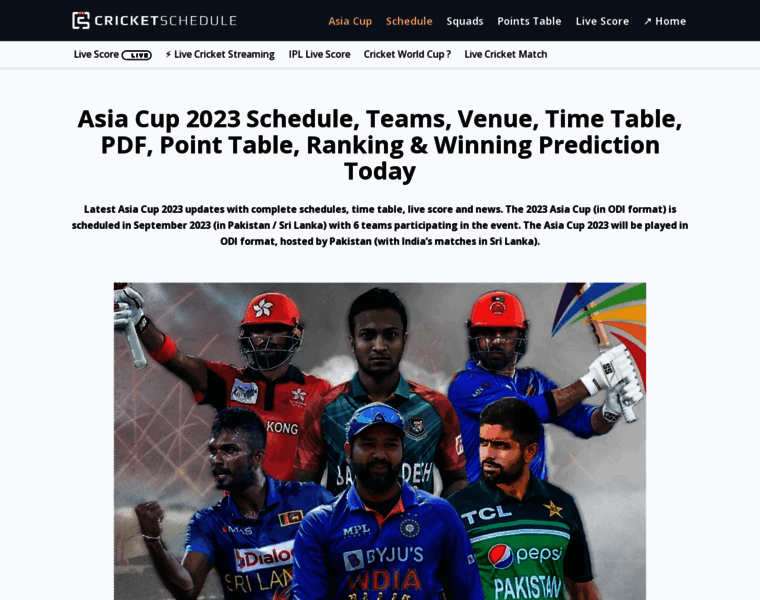 Asiacup.cricketschedule.com thumbnail