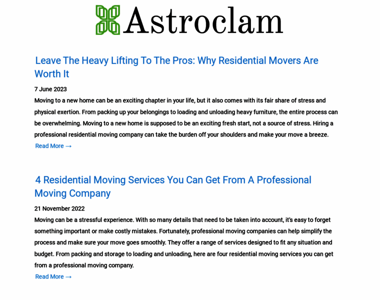 Astroclam.com thumbnail