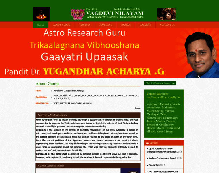 Astrologyugandharacharya.com thumbnail