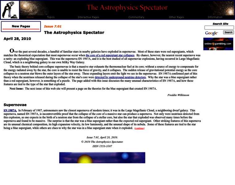 Astrophysicsspectator.com thumbnail