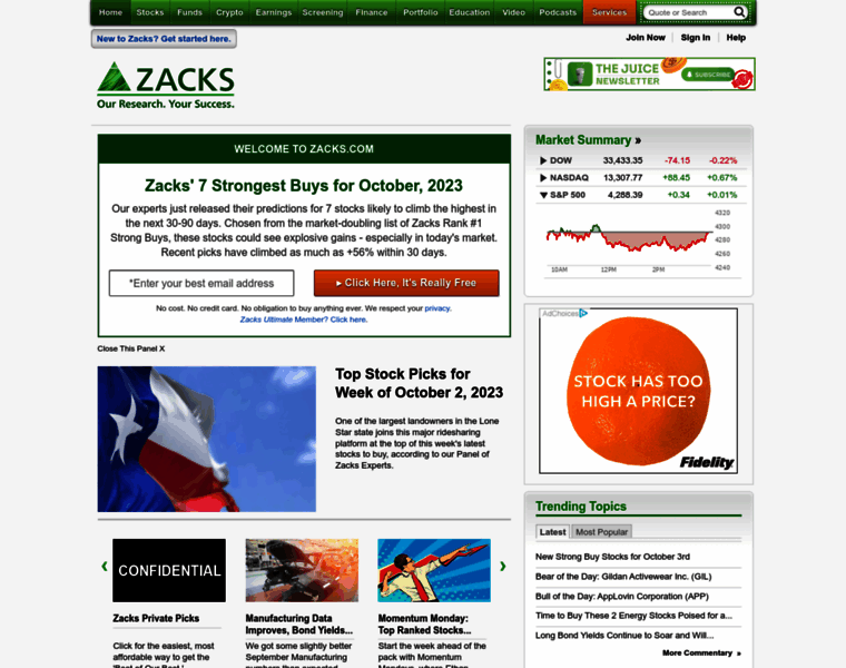 At.zacks.com thumbnail