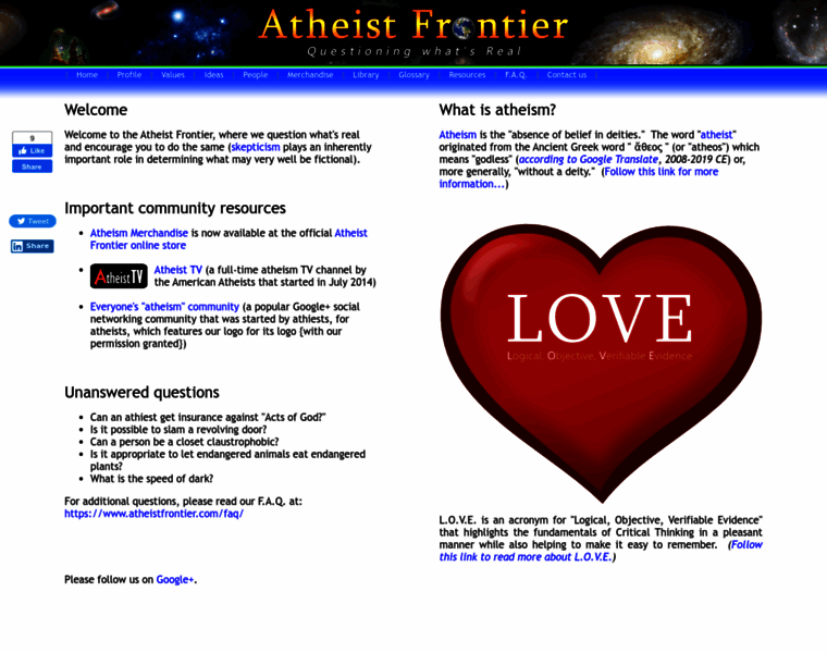 Atheistfrontier.com thumbnail