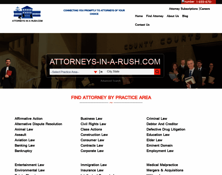 Attorneysinarush.com thumbnail