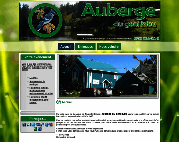 Aubergedugeaibleu.com thumbnail