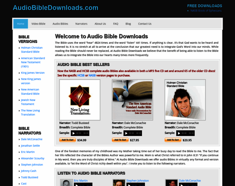 Audiobibledownloads.com thumbnail