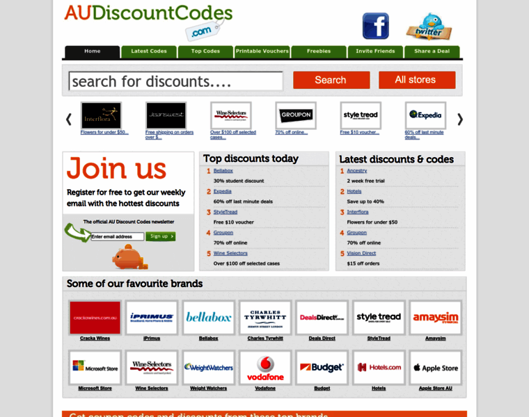 Audiscountcodes.com thumbnail