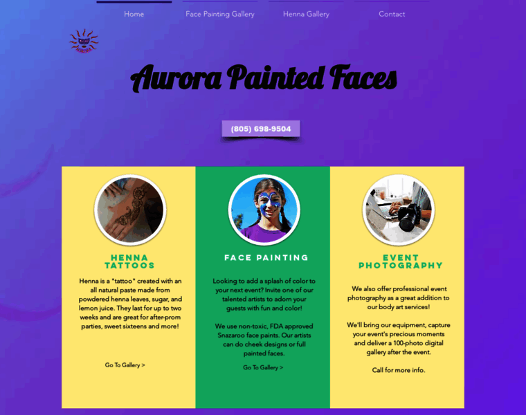 Aurorapaintedfaces.com thumbnail