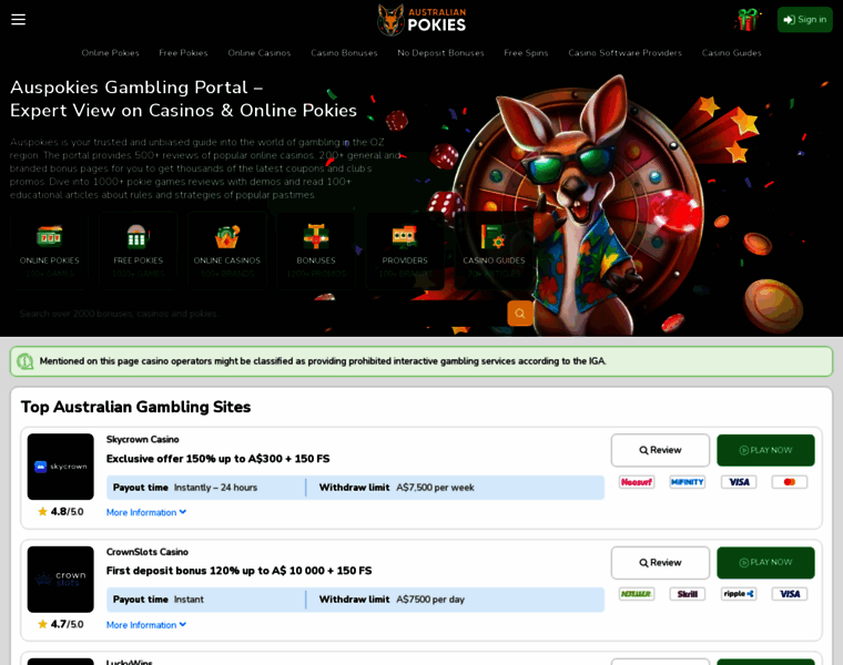 Auspokies.net thumbnail