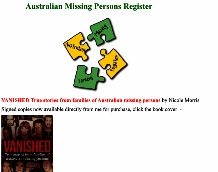 Australianmissingpersonsregister.com thumbnail
