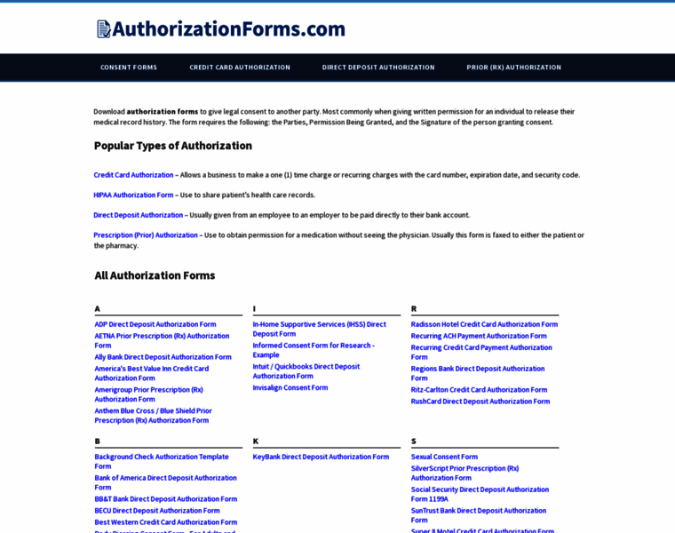 Authorizationforms.com thumbnail