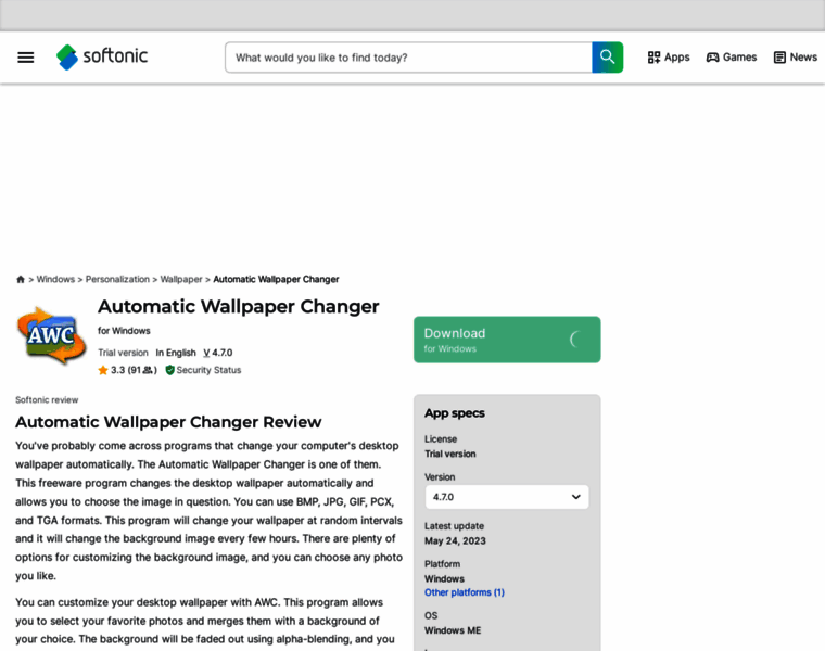 Automatic-wallpaper-changer.en.softonic.com thumbnail