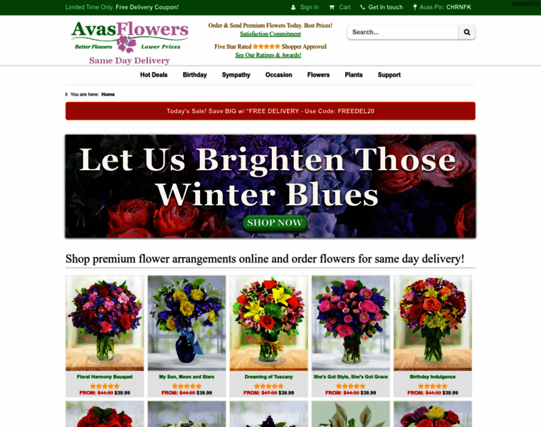 Avasflowers.com thumbnail
